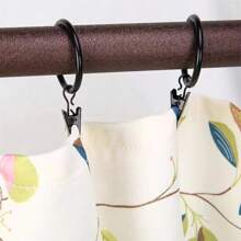 10pcs/40pcs Curtain Rings With Clips, Window Curtain Clip Rings, 1.26 Inch Inner Diameter, Suitable For Living Room Curtain Rods, Bathroom Curtain Rods, Curtain Rods, Easy To Use, Gold, Black, Silver - Multicolor - View 3