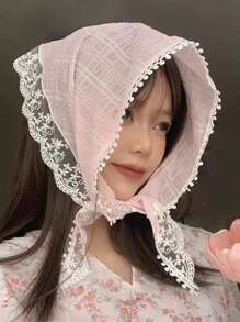 1 chiếc khăn tam giác đan móc tua rua hình nấm, băng đô cài tóc phong cách đồng quê Pháp ngọt ngào cho bé gái đi chơi hàng ngày, khăn trùm đầu thời trang đan móc, phụ kiện tóc cho các bữa tiệc ngày lễ, băng đô thời trang cho nữ. - Đỏ - Xem 4