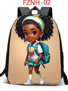 Cartoon Mode Stijl Student Casual Veelzijdige Rugzak, Tiener Dagelijkse Reisrugzak, Meisjes Schooltas