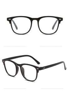 1pc Unisex Retro Ellipse Frame Glasses For Watching Tv And Protecting Eyes From Computer Screens Clear Glasses Accessories - Multicolor - View 2