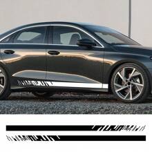 2 Stücke Auto Seitentür Rennsport Stil Aufkleber Vinyl Folie Dekoration Abziehbilder Seitenschweller Zierleisten Streifen Auto Tuning Außenzubehör für Audi A3 8V 8P 8Y 8L Limousine TFSI Sportback S3 RS3