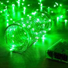 LED 灯串 20 米 200LED 仙女灯，AA 电池供电仙女灯串，防水银线铜线灯串适用于 DIY 婚礼宿舍、卧室、派对、花卉装饰、生日装饰、校园装饰、节日装饰、庭院花园装饰等 - 綠色 - 查看 7