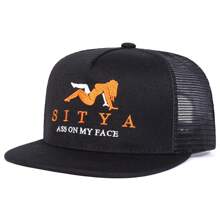 1pc Men's SITYA ASS ON MY FACE Letter Printed Baseball Cap, Street Fashion Snapback Hat, Adjustable Breathable Sun Protection Casual Mesh Cap For Outdoor, Spring/Autumn Travel Beach Party - Multicolor - View 11