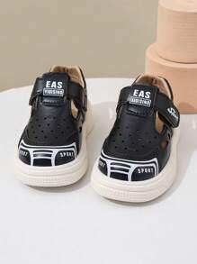 1 双夏季新款婴儿凉鞋，时尚运动平底露趾鞋 - 黑色 - 查看 4