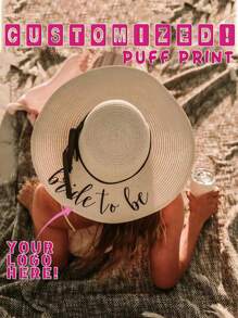 [Customized] Plush Beach Hat, Bride To Be Gift, Customized Summer Beach Hat, Personalized Hat, Beach Lady Hat, Bride Gift, Bride Party Hat, Customized Plush Beach Hat, Bride To Be Gift, Customized Beach Hat, Customized Ideal Gifts For Her Girlfriend, Family, Friends, Children, Grandparents For Christmas, For Winter, For Fall/Autumn, For Holiday Finds, Winter Fashion, Christmas Gift - Customized Puff Print - View 7