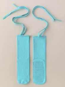 1 Paar rutschfeste Yoga Pilates Ballett Socken mit Kreuzriemen, geeignet für Yoga/Tanz/Sportoutfit, entworfen für Mädchen