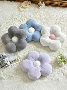 Flower Pillows, Soft Flower Shaped Pillow With Home Decorative For Couch Chair Bed,Flower Floor Throw Pillows For Adults Bedroom Living RoomSpring,Gifts For Family And Friends - Blue White Core - View 5