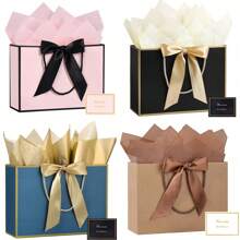 1/2/5 件装，多种尺寸，礼品袋，大号礼品袋，纸袋，纸质礼品袋，包装袋，分发袋，福袋（内含薄纸和贺卡），带提手礼品袋，派对回礼袋填充物，适用于伴娘、生日、开斋节、周年纪念日、婚礼派对、婚礼宾客回礼、情人节、单身派对等场合。 - 多色 - 查看 2