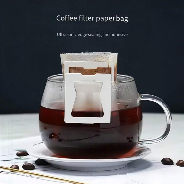 25片/50片高品质手冲咖啡滤纸带耳挂，加厚加固，超细过滤，无残留，更浓缩，方便快捷，适合咖啡爱好者选择，旅行，家庭，办公室，适用于各种杯子，轻松享受咖啡时光，随时返校 - 多種規格 - 查看 3