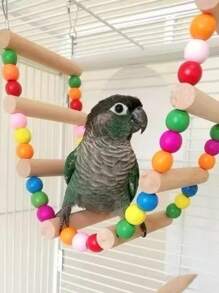 鸟类玩具套装 6 件套，彩色鸟绳栖木，鹦鹉秋千攀爬架，悬挂玩具鸟笼配件，适用于鹦鹉、鹦鹉、长尾小鹦鹉