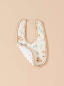 Set de 5 baberos en forma de U para bebés, estampados florales de algodón anti-regurgitación y babas para niñas