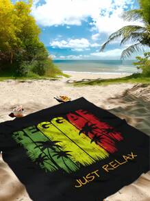 1pc New Outdoor Waterproof Anti-Sand Digital Printed Picnic Mat/Beach Towel, Fashionable And Fresh Pattern, Suitable For Camping And Picnics - Multicolor - View 4