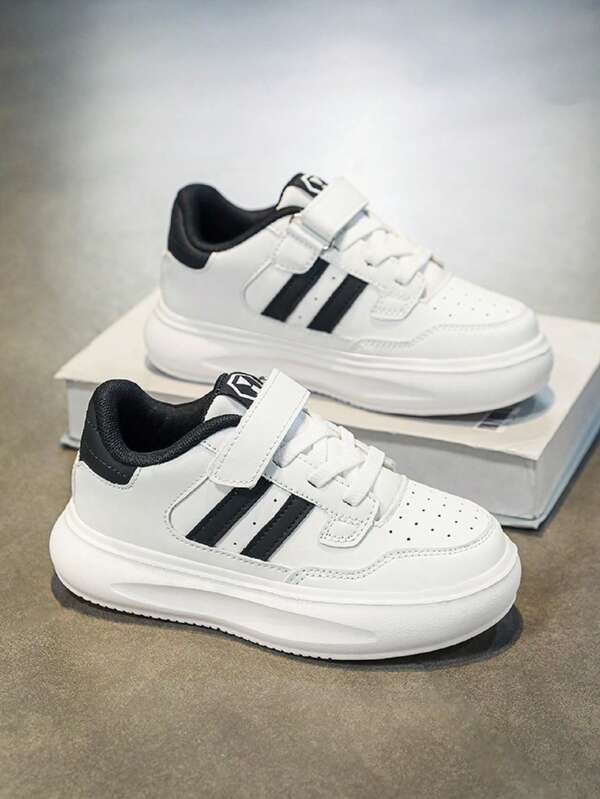 Boys And Girls General Small White Shoes, School Children Board Shoes, Students Sports Casual Shoes, Outdoor Activities With White Sports Shoes, Non-Slip, Running Shoes