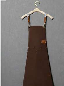 1pc Thickened Canvas Apron, Waterproof Apron For Cooking, Cafe, Coffee Shop, Catering Industry - One Size - View 16