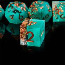 Handmade Bi-Color Resin Dice Set, Suitable For Role-Playing Games With Starry Sparkle And Precise Edge, Suitable For Teenagers Aged 14+, A Perfect Gift For Birthday Or Christmas - Multicolor - View 6