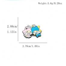 Sanrio Alfileres de solapa esmaltados de la familia de dibujos animados Sanrio, prendedores de metal bonitos de Hello Kitty, Kuromi, Cinnamoroll, figuras de anime Kawaii para la mochila
