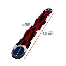 Cincho para Caballo Montura Silla Charra Artesanal Comodo y Tradicional - Rojo-negro - Ver 2