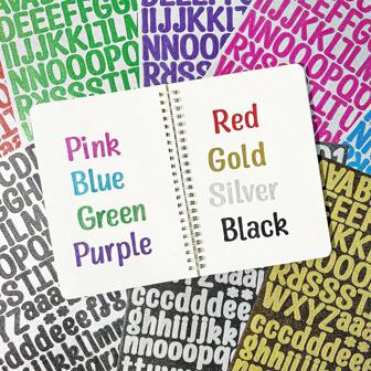 ملصقات رموز الأرقام والحروف اللامعة، ملصقات زخرفية متعددة الوظائف، ملصقات مقاومة للماء، مناسبة للألبومات الفنية، أعمال DIY، تغليف الهدايا، أعياد الميلاد، المناسبات، العودة إلى المدرسة، الحفلات ومستلزمات المكاتب