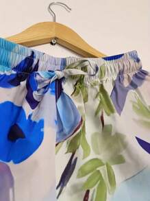 Pantalon décontracté à taille haute imprimé, pantalon polyvalent tout-aller pour femmes, vêtement d'été pour femmes