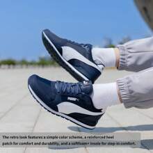Puma ST Runner V3 NL 复古跑步鞋，男女款透气轻便舒适休闲运动鞋 384857-02 - 午夜藍-白 - 查看 2