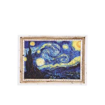 1 khung tranh mini nổi tiếng thế giới, nam châm tủ lạnh dòng nghệ thuật Van Gogh, khung ảnh từ tính sáng tạo bầu trời đầy sao cao cấp, nhãn dán trang trí 3D cổ điển, quà lưu niệm du lịch, nhãn dán trang trí nhà tốt nhất
