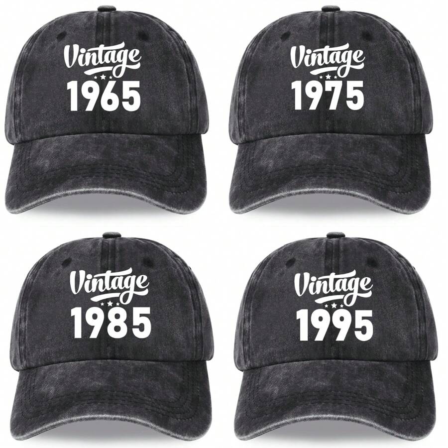 Vintage 30th/40th/50th/60th Birthday Gift, Fashionable Unisex Adjustable Baseball Cap, Best Father's Day Gift For Dad/Grandpa, 1995/1985/1975/1965 Year Cap, Unique Birthday Present