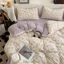3/4 件薰衣草床上用品套装、波西米亚花卉涤纶羽绒被套装、田园风格花卉羽绒被套装、轻盈柔软透气双面花园风格床上用品、丁香花羽绒被套、薰衣草植物床上用品（1 个羽绒被套 + 1 张床单 + 1/2 个枕套，不含被子和填充物）