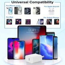 30W 快充墙式适配器和 100 厘米 Type-C 转 Type-C 快充线，高效数据传输，兼容 17/16 Pro Max/16 Pro/16 Plus/16/15 Pro Max/15 Pro/15 Plus/15 系列 - 美規A型插(110-127V) - 查看 8