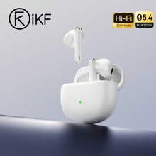 IKF Air 5 无线蓝牙耳机 5.4 低音耳塞带防水触控带充电盒防水立体声四麦克风降噪运动耳机 - 白色 - 查看 2
