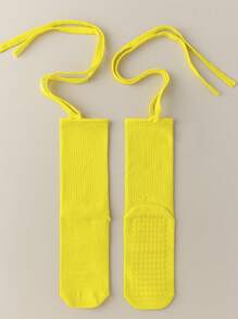 1 Paar rutschfeste Yoga Pilates Ballett Socken mit Kreuzriemen, geeignet für Yoga/Tanz/Sportoutfit, entworfen für Mädchen