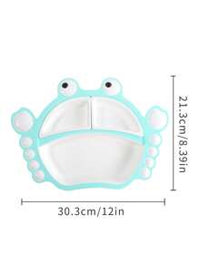1pc Baby Crab Shaped PP Material Divided Plate, Food Categorized, Suitable For Toddlers Learning To Eat