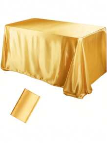 1PC Luxury Satin Tablecloth Glittering Rectangular Fabrics Of Various Colors Perfect For Weddings, Ceremonies, Festivals And Birthday Parties Multifunctional Dining Table Layout | Elegant Tablecloth | Tablecloth
