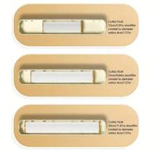 1pc Plastic Container With Aluminum Foil Dispenser, Sliding Cutter - Kitchen Storage Box With Suction Cup Base, Suitable For Home And Commercial Use, Cutting Box, Stable Storage, Practical Tool - Multicolor - View 9