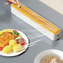 塑料厨房薄膜切割器和分配器 - 整理保鲜膜、烘焙纸和锡箔 - 食品包装必备厨房储存工具，最大容量为直径 4.5 厘米/1.77 英寸的厨房用纸