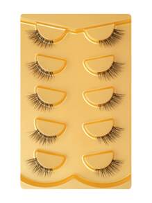 5 Pairs B29 Wispy Cat Eye Natural Short False Eyelashes With Transparent Band, Faux Mink Lashes Strip Lashes, Lashes, Eyelashes, Fake Lashes - Cat Eye Lashes - View 7