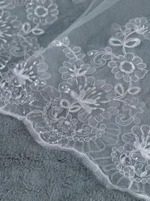 1 chiếc khăn voan cưới ren đính sequin lấp lánh sang trọng dài 4m dành cho nữ, thích hợp cho trang phục mùa thu và ngày Valentine. - Nhiều màu - Xem 7