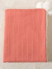 Customizable Name Embroidered Jacquard Knit Pom-Pom Baby Blanket, Infant Faux Sherpa Nap Mat, Baby Stroller Cover Blanket - Multicolor - View 15