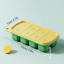 1 件带盖家用冰块托盘，可堆叠软底小冰块模具盒，带 8 个水果槽、婴儿食品、咖啡、饮料、夏季冰箱和托盘、厨房配件