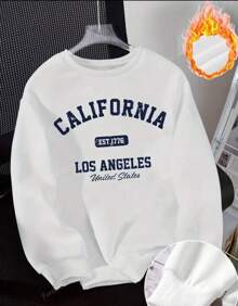 Sudadera estampada de california , sudadera casual de cuello redondo para otoño y primavera, ropa de mujer