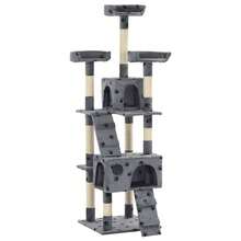 vidaXL Albero per Gatti Tiragraffi Sisal 170 cm Zampe Stampate Grigio - Grigio - Visualizzare 1