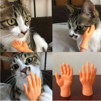 1 par läskiga mini-låtsashänder, roliga skämtleksaker, klibbiga, små föremål