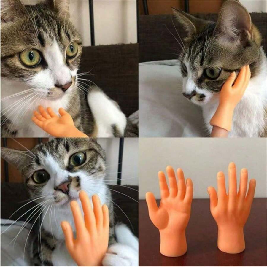 1 Pair Creepy Mini Fake Hand, Funny Prank Toy, Sticky, Tiny Object - Multicolor - View 1