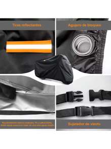 Funda Para Moto Impermeable Cubierta Para Moto Lona Moto Color Negro, Cubierta de motocicleta - Negro - Ver 6