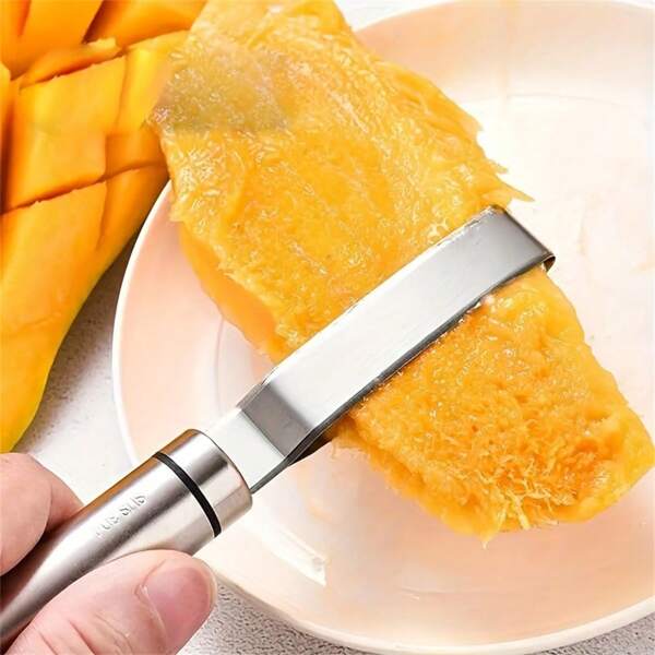 Mango-Schneidegerät & Schäler aus Edelstahl - einfache Entkernung, perfekt für Obst & Gemüse, Küchenhelfer
