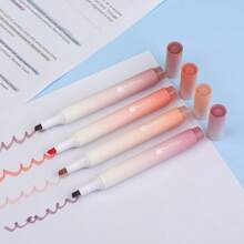 4 paquetes, Marcadores resaltadores de color degradado, Marcadores resaltadores de punto desportillado, Para diario, notas bíblicas, destacar, marcadores para estudiantes, suministros de oficina y escuela, varios colores, 4 paquetes (4 colores)