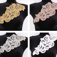 1 Peça Aplique Bordado, Para Acessório de Decoração de Vestido Feminino DIY com Pérolas