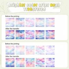 10 件/套，可热转印墨水纸，4.5 英寸 X 12 英寸或 12 英寸 X 12 英寸，水彩云转印纸适用于机器马克杯压机，转印墨水纸适用于 DIY T 恤马克杯手提袋