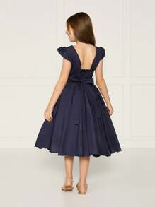 Girls Dresses - Teal Blue - View 2