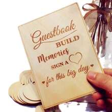 72pcs Wood Heart Guest Book - Perfect Wedding Reception Decoration And Favor Gift Gifts Birthday Graduation Birthday Decorations Party Decorations Bachelorette Summer Beach Back To School School Supplies Room Decor