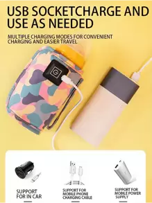 1 件便携式恒温加热奶瓶加热器，保持奶瓶温暖，适合户外使用，加热缓慢，需要电力才能运行 - 迷彩溫乳器 - View 9